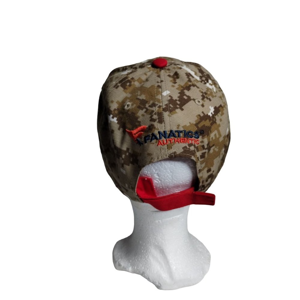 Texas Rangers Red & Camo Fanatics Authentic Adjustable Ball Cap Hat - Picture 6 of 9